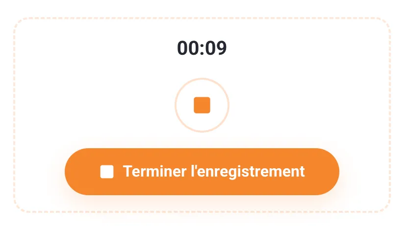 Bouton réel pour enregistrer un vocal