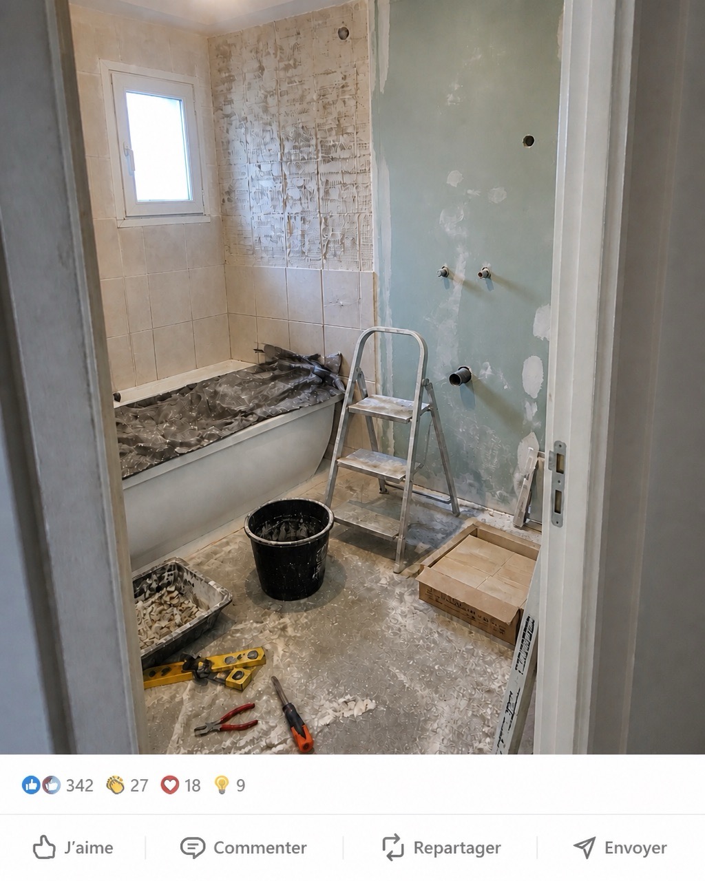 Exemple de publication Facebook créée à partir du chantier