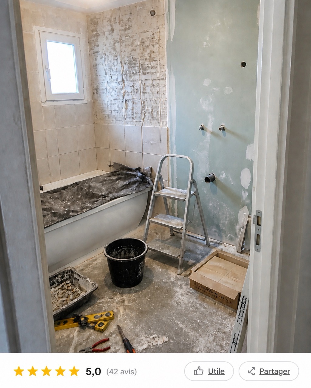 Exemple de publication Google Business créée à partir du chantier
