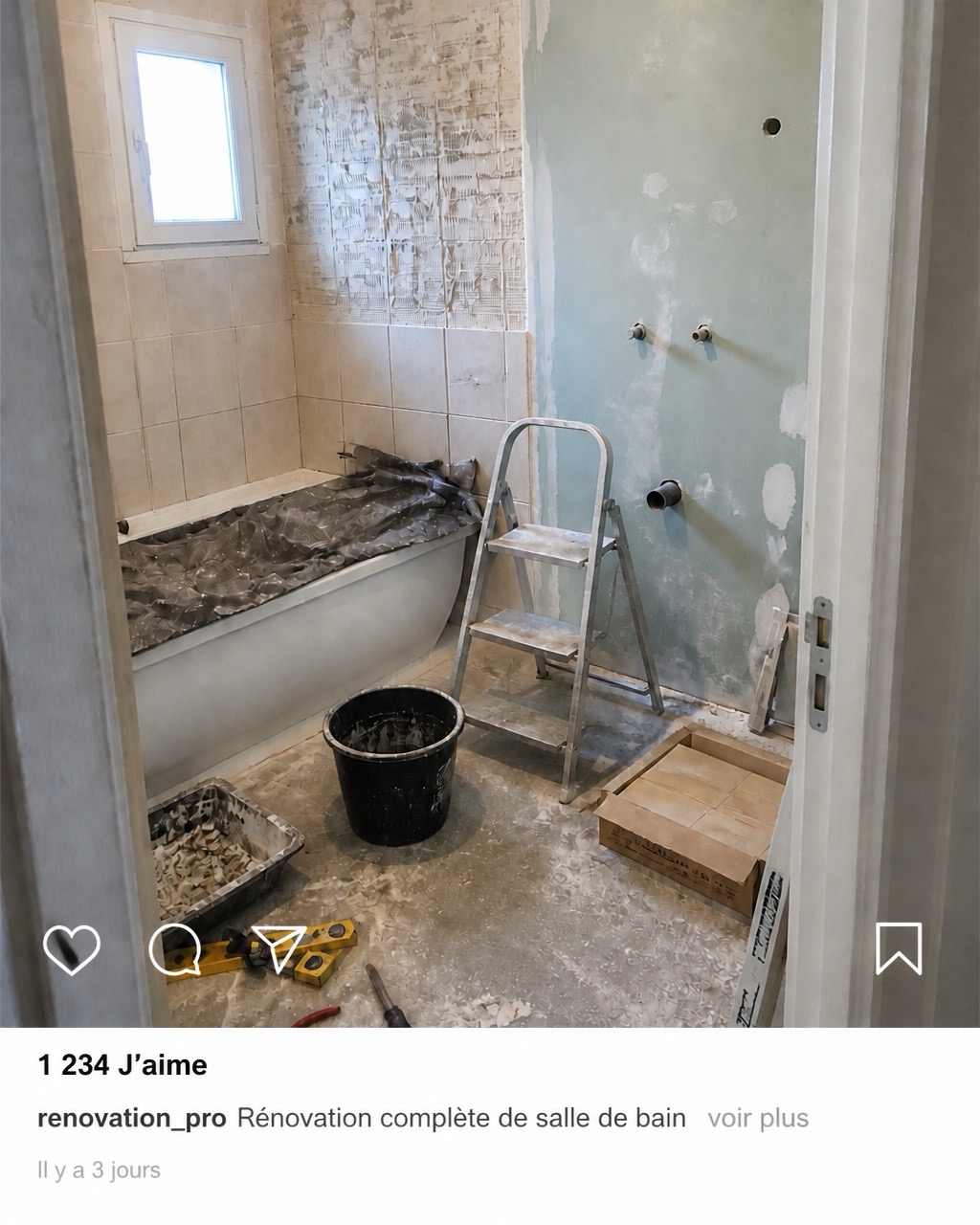 Exemple de publication Instagram créée à partir du chantier