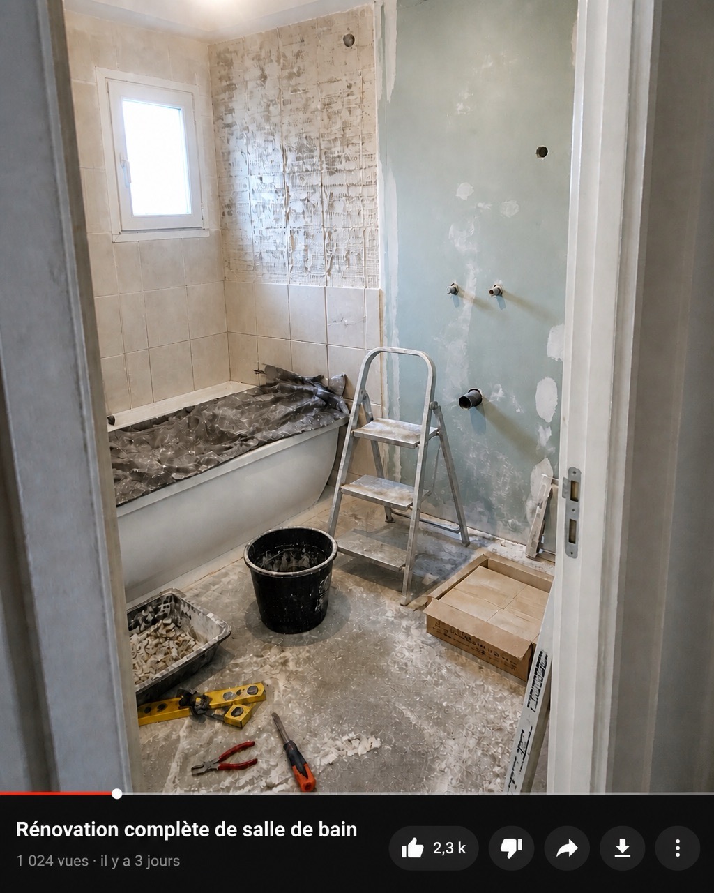 Exemple de publication YouTube créée à partir du chantier