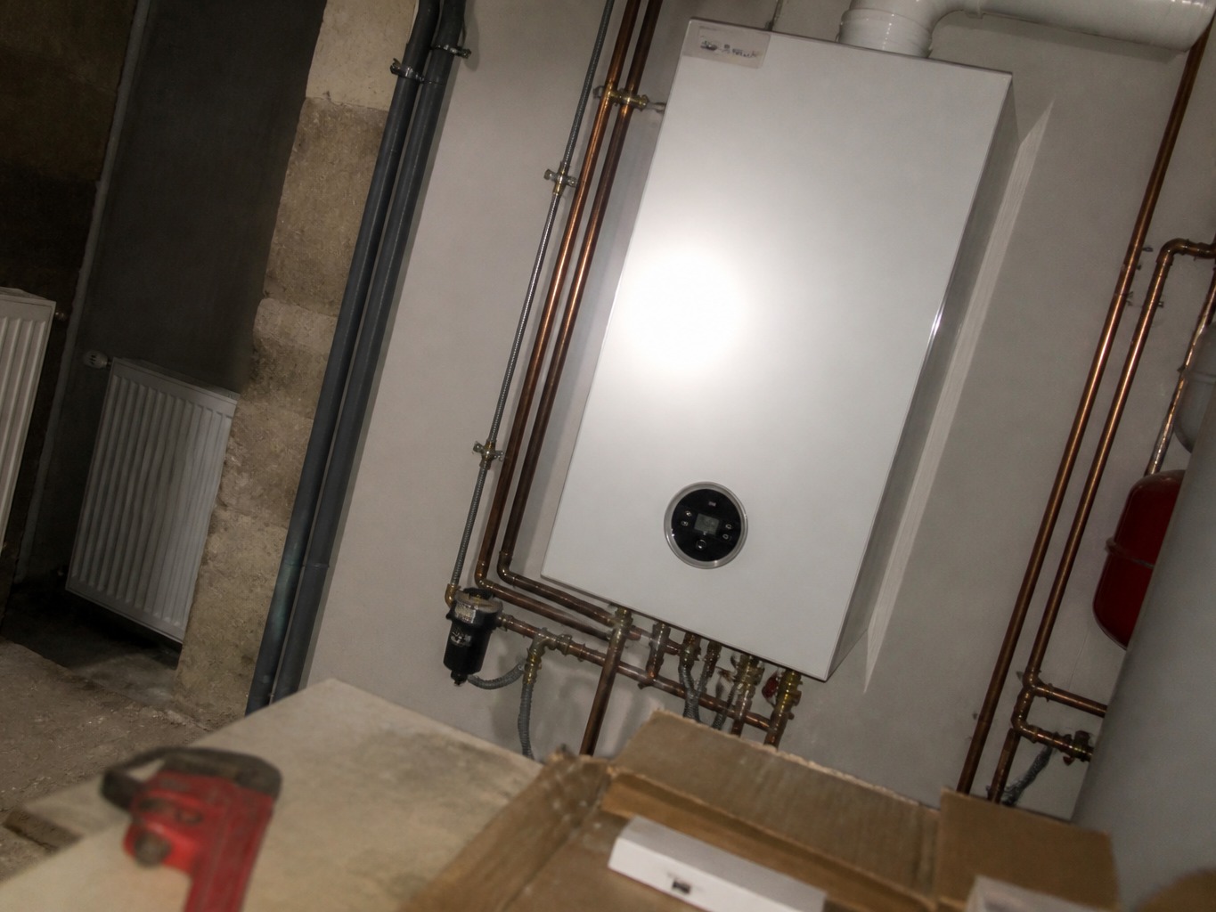 Heating system installation before photographic enhancement