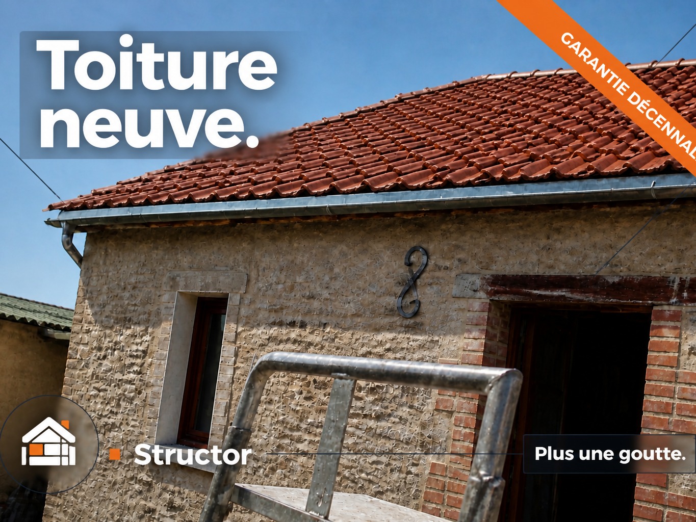 Roof renovation after photographic enhancement