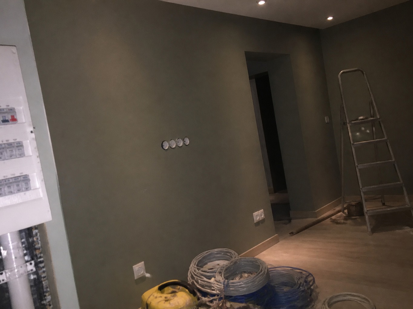 Electrical installation work before photographic enhancement