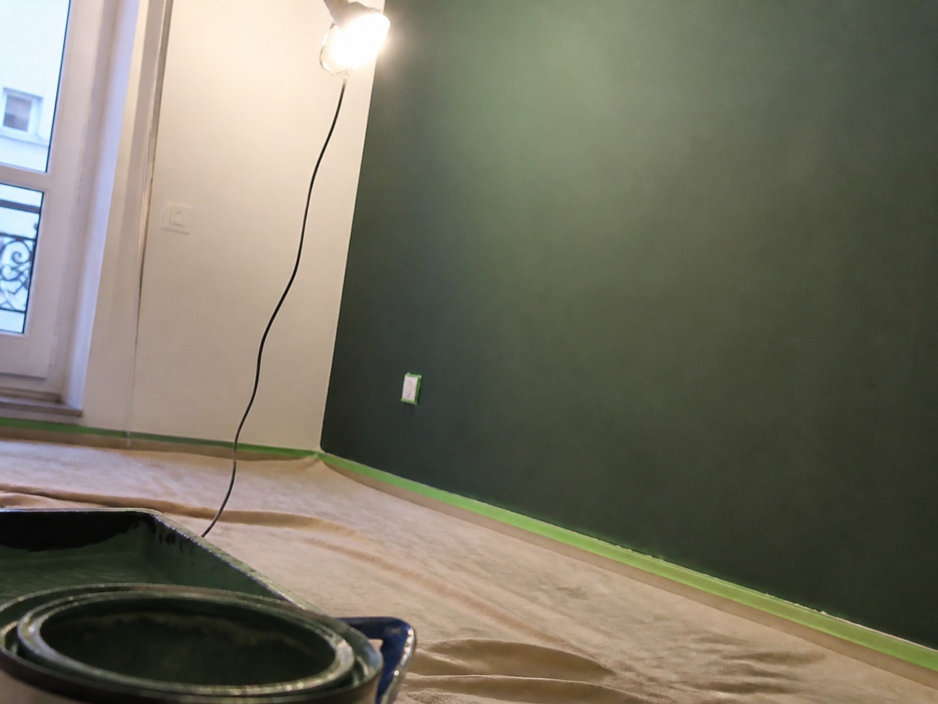 Interior painting before photographic enhancement